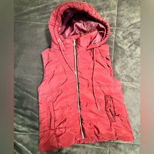 Burgundy Puffer Vest